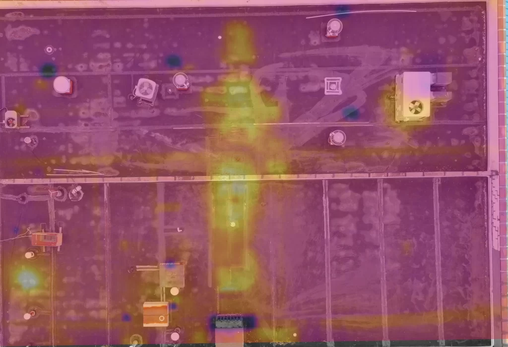 thermal image of commercial roof